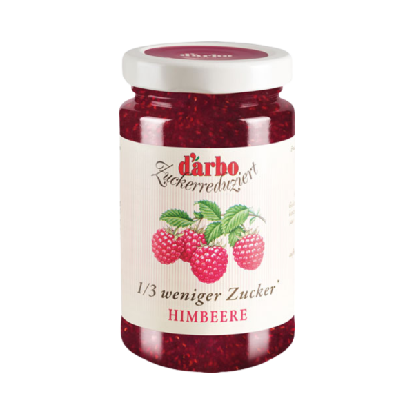 Darbo Zuckerreduziert Himbeere, Fruchtaufstrich mit 1/3 weniger Zucker, 250 Gramm